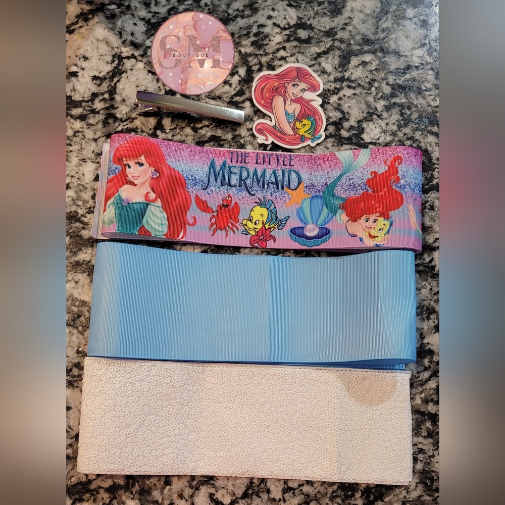 Ribbon, Resin, and clip to make your own bow!